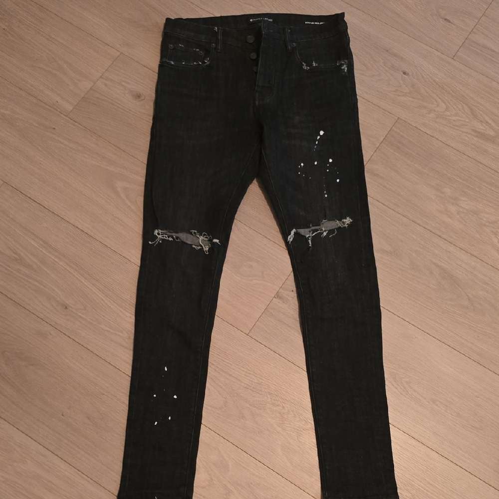 Men's Distressed Black Skinny Jeans